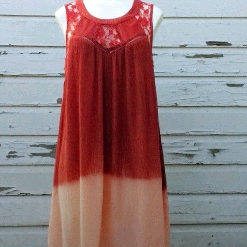 Patrons of Peace Ombre Lace Design Dress sz Small